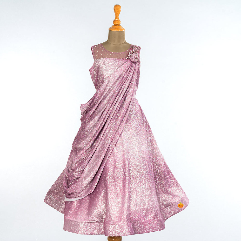 Glittery Onion Gown for Girls Front 