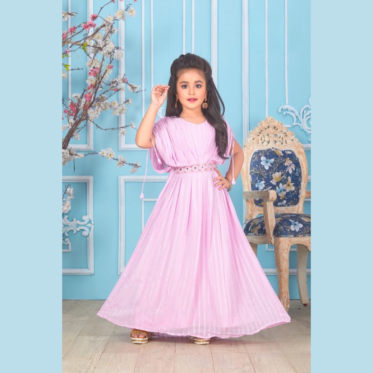 Buy FELIZ THE DESIGNER STUDIO Girls Pink Cotton Silk Gown Online at Best  Prices in India  JioMart