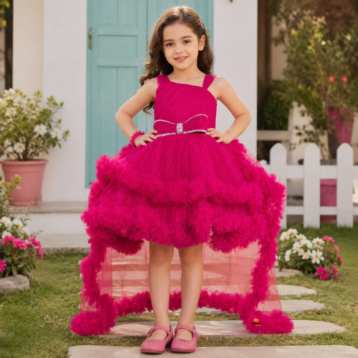 High Low Pattern Frock for Girls