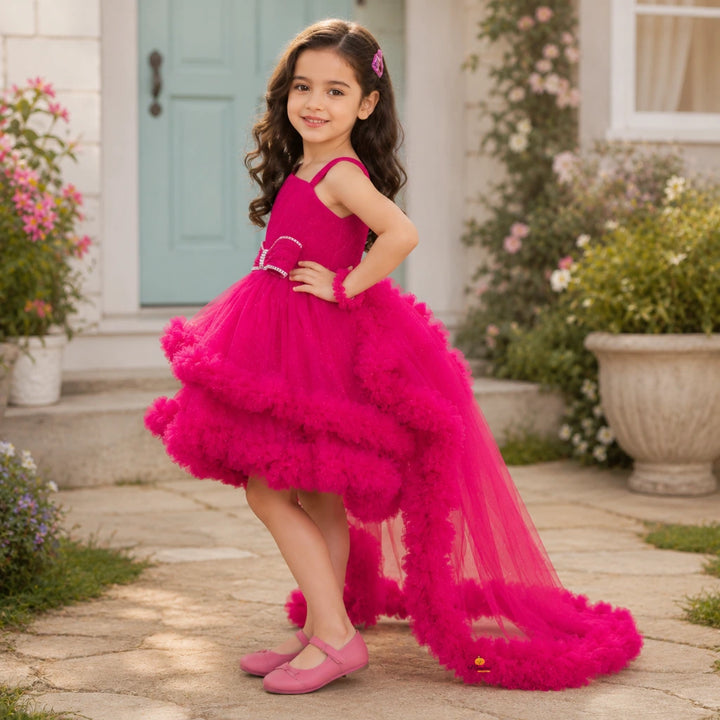 High Low Pattern Frock for Girls
