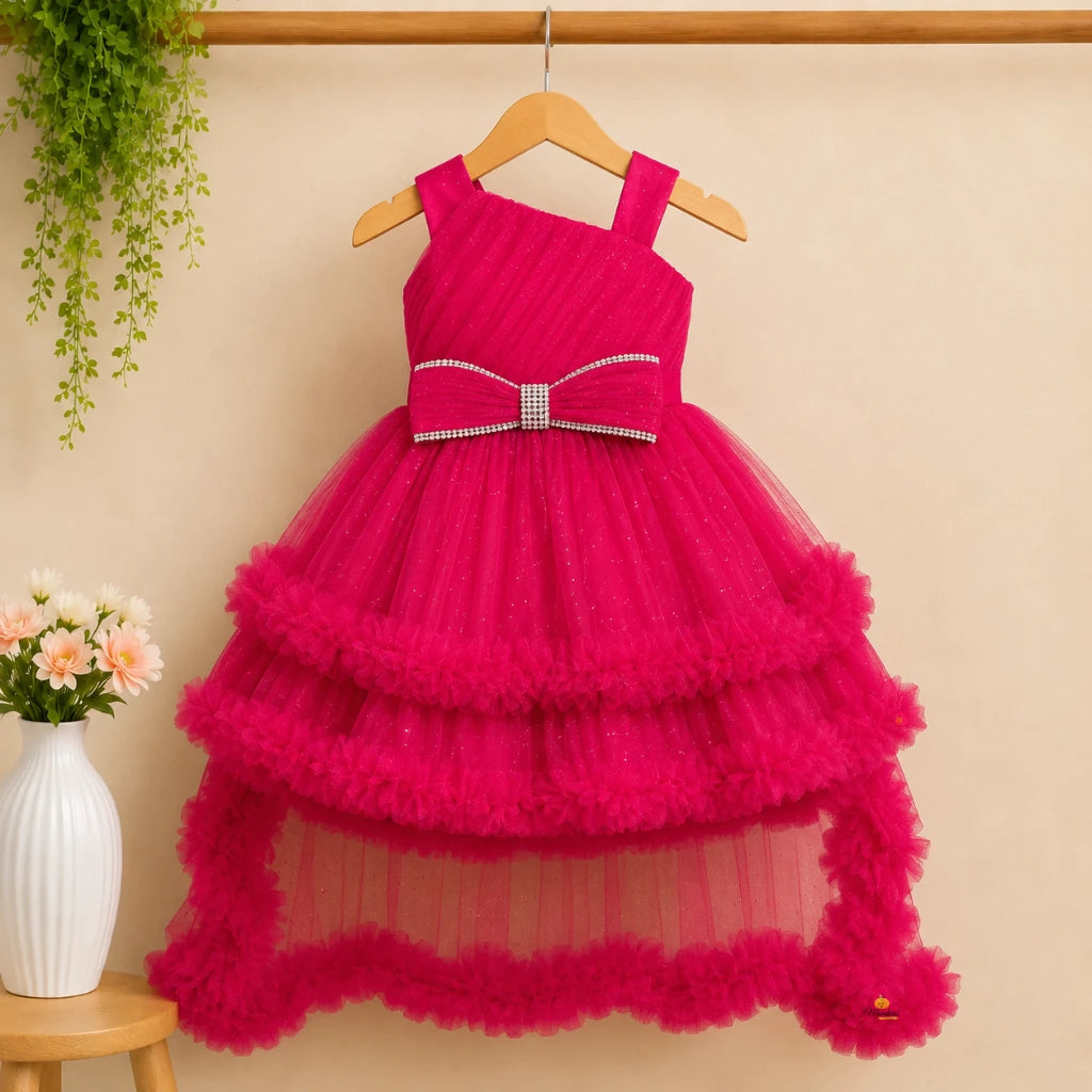 High Low Pattern Frock for Girls