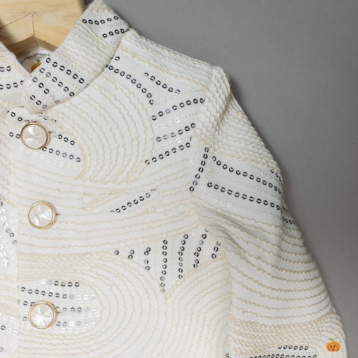 Sequin Fawn Boys Jodhpuri Suit