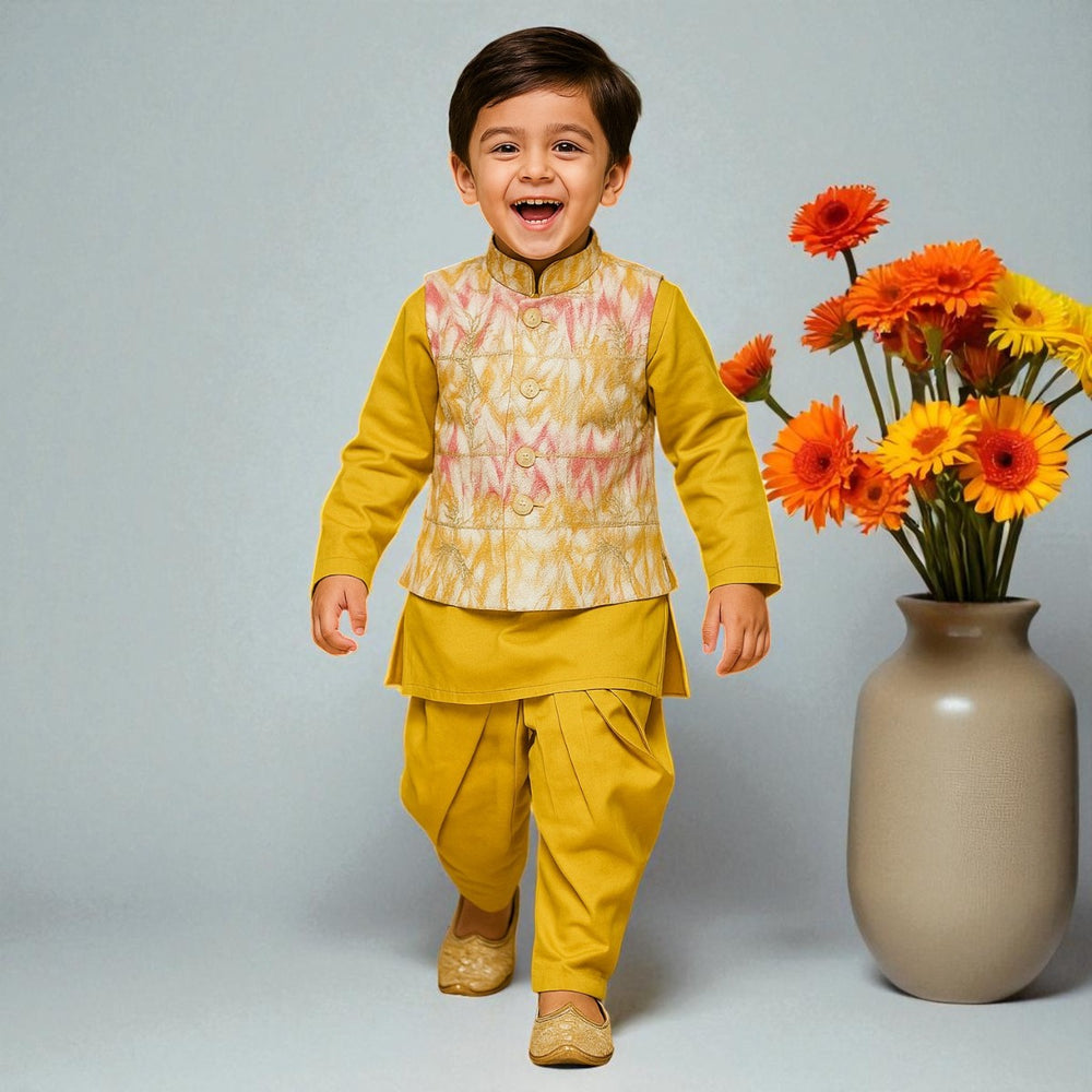 Boys Kurta Pajama with Nehru Jacket