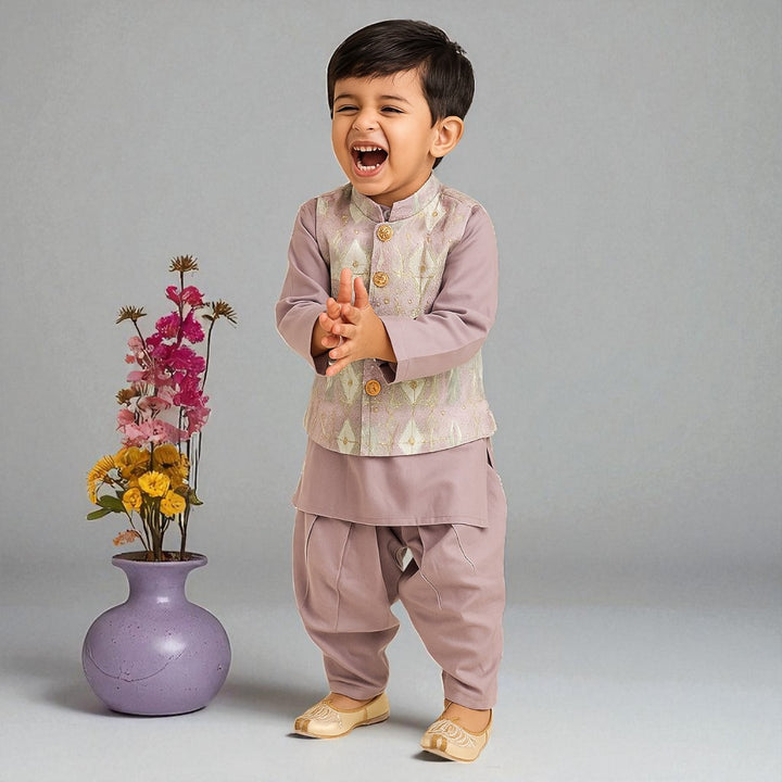 Boys Kurta Pajama with Nehru Jacket