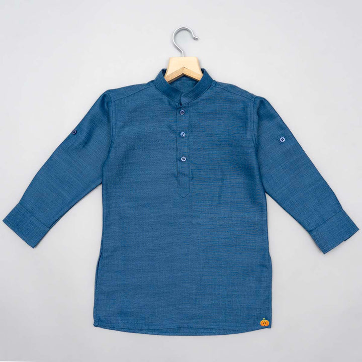 White Jacket with Blue Boys Kurta Pajama Kurta View