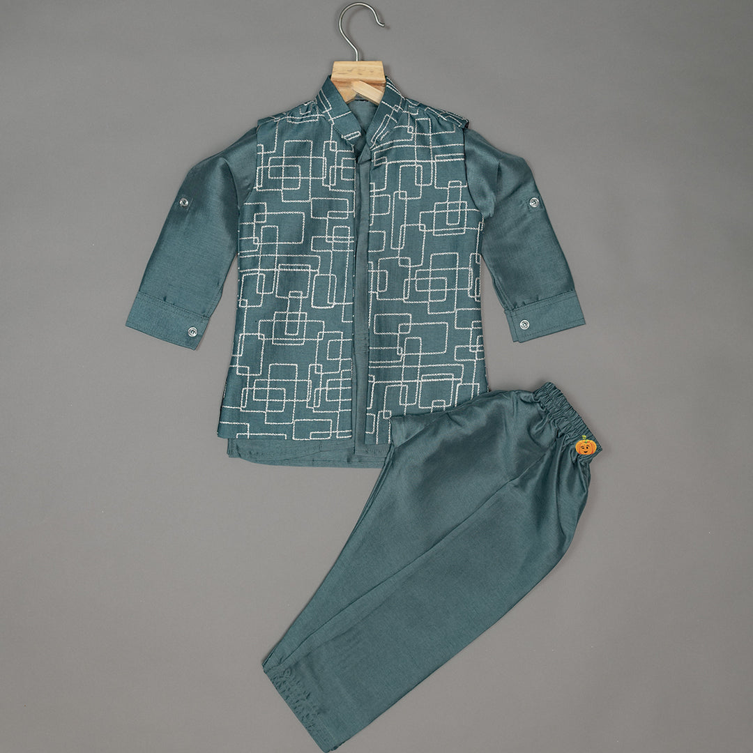 Rama Boys Kurta Pajama with Nehru Jacket 