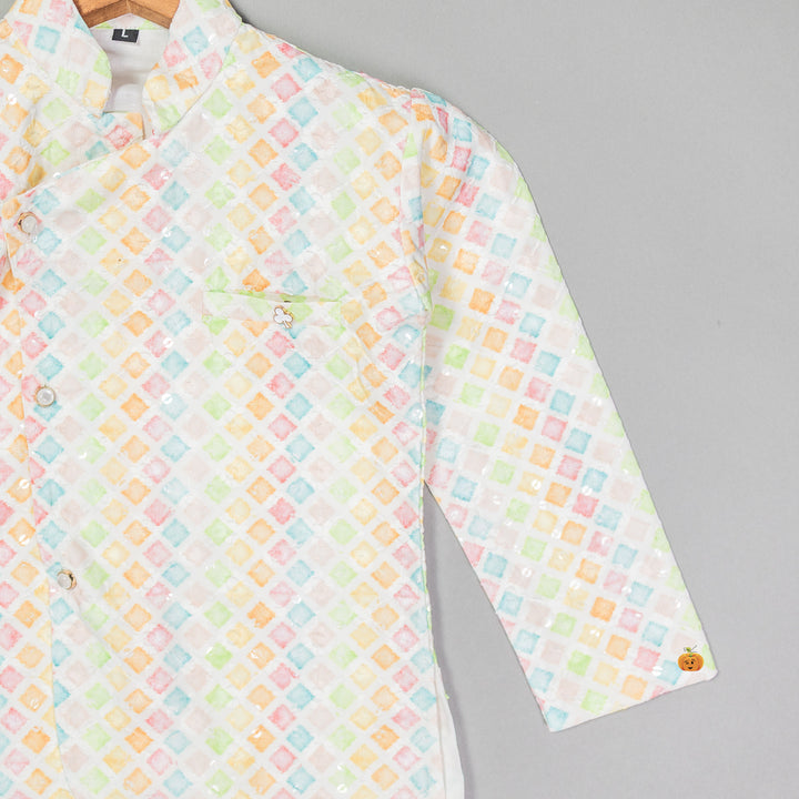 Multi Color Printed Kurta Pajama for Boys