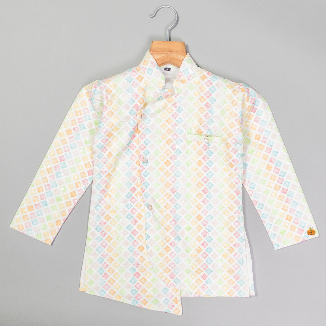 Multi Color Printed Kurta Pajama for Boys