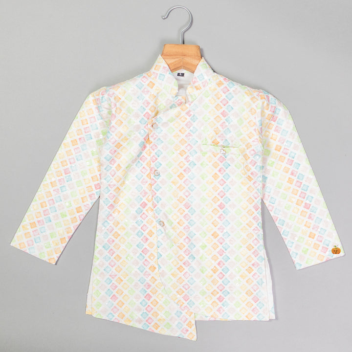 Multi Color Printed Kurta Pajama for Boys