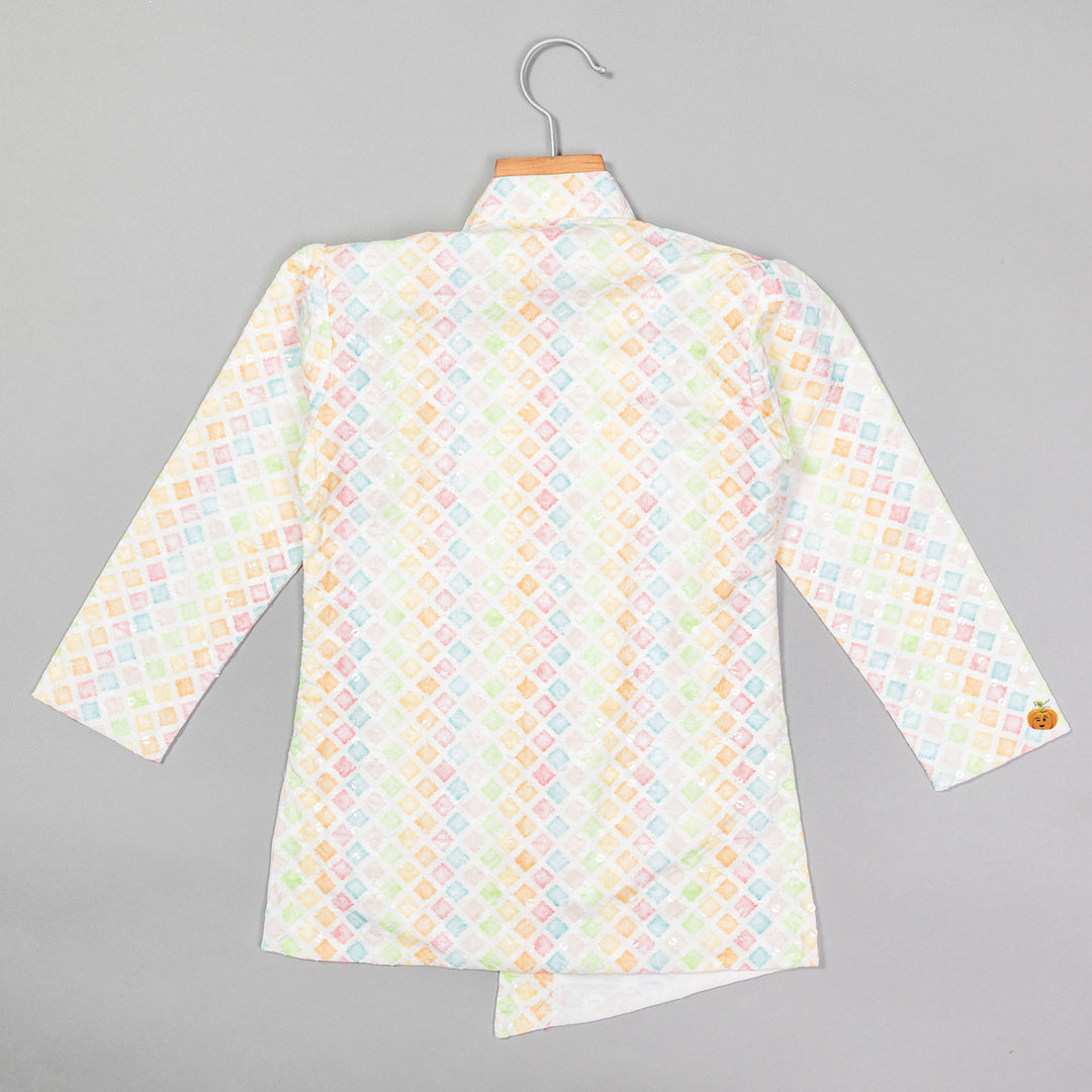Multi Color Printed Kurta Pajama for Boys