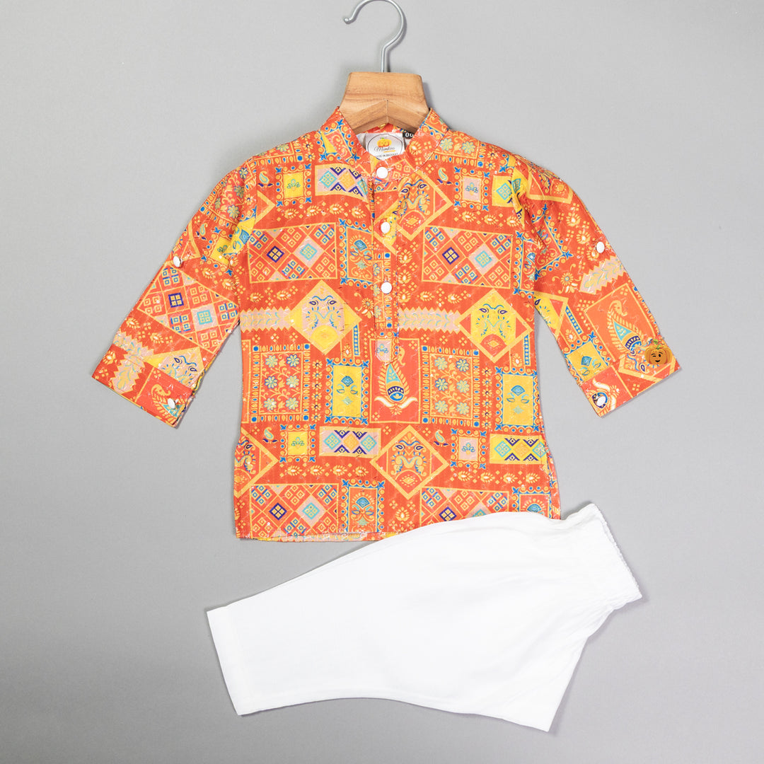 Printed Boys Kurta Pajama
