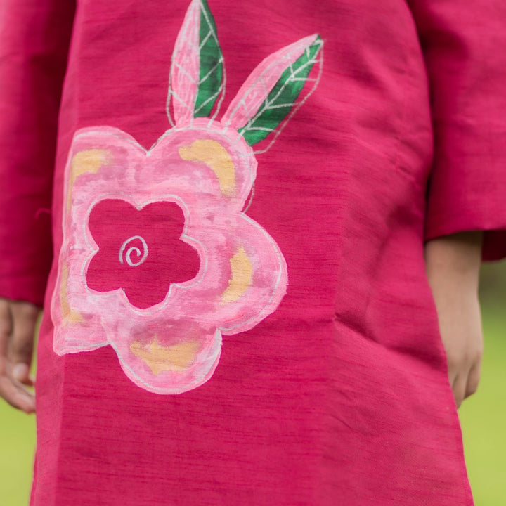 Rani Handmade Floral Print Boys Kurta Pajama