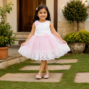Girls Lace Net Party Wear Dress