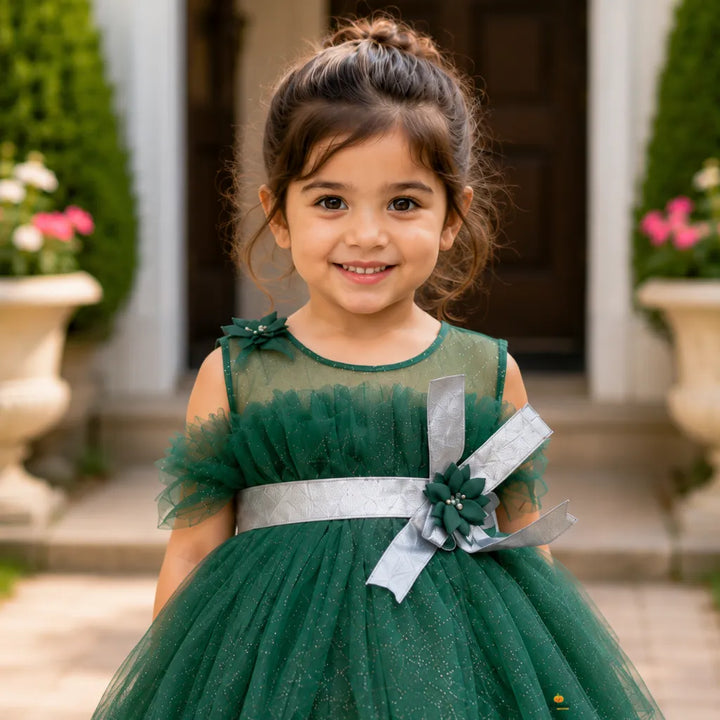 Layered High Low Pattern Frock for Girls