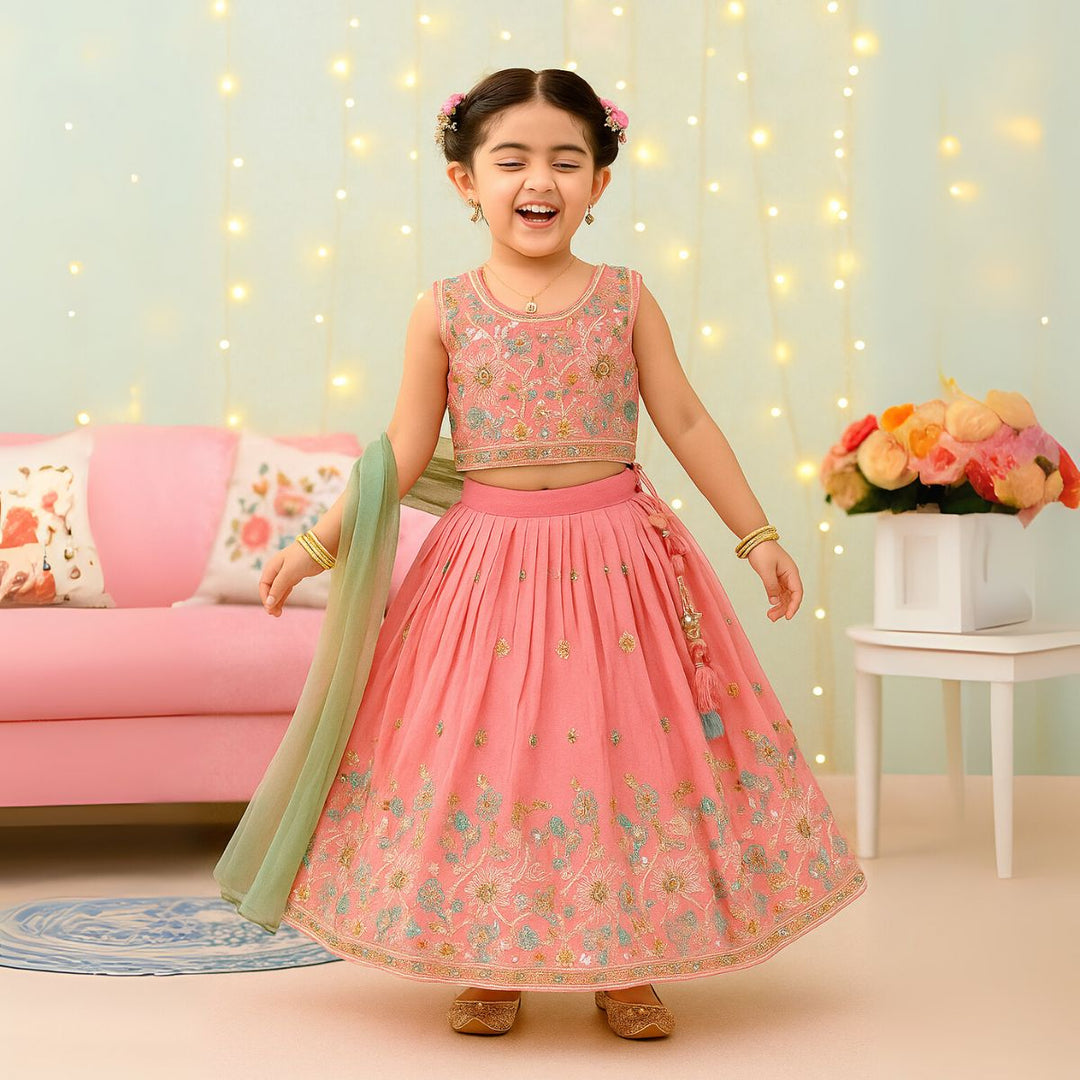 Embroidered Lehenga Choli for Girls