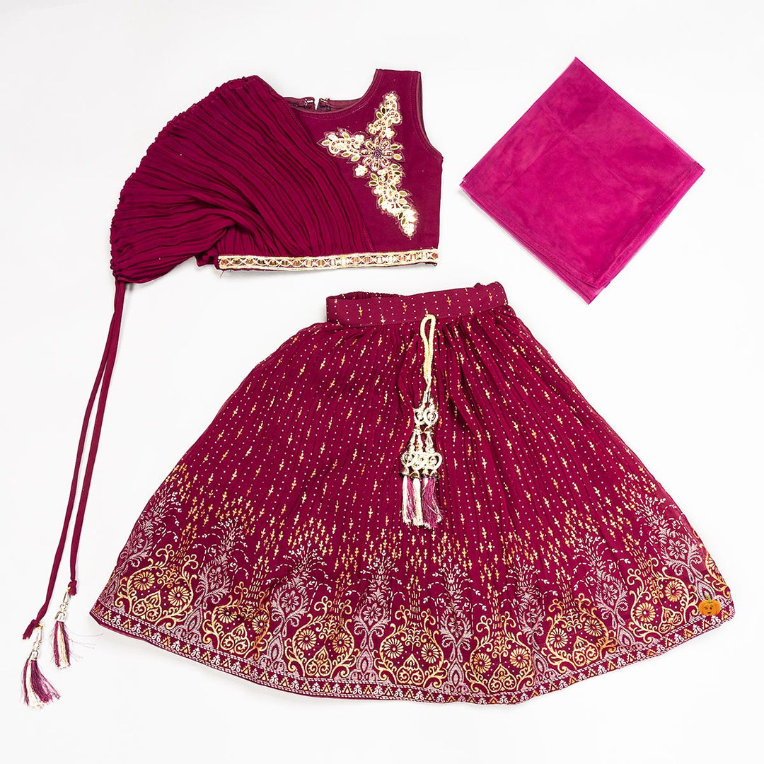 Wine Lehenga Choli for Girls