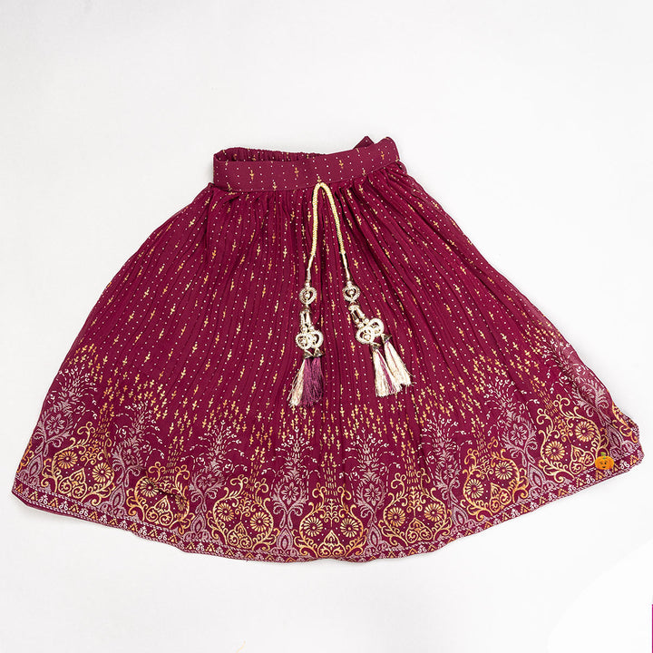 Wine Lehenga Choli for Girls