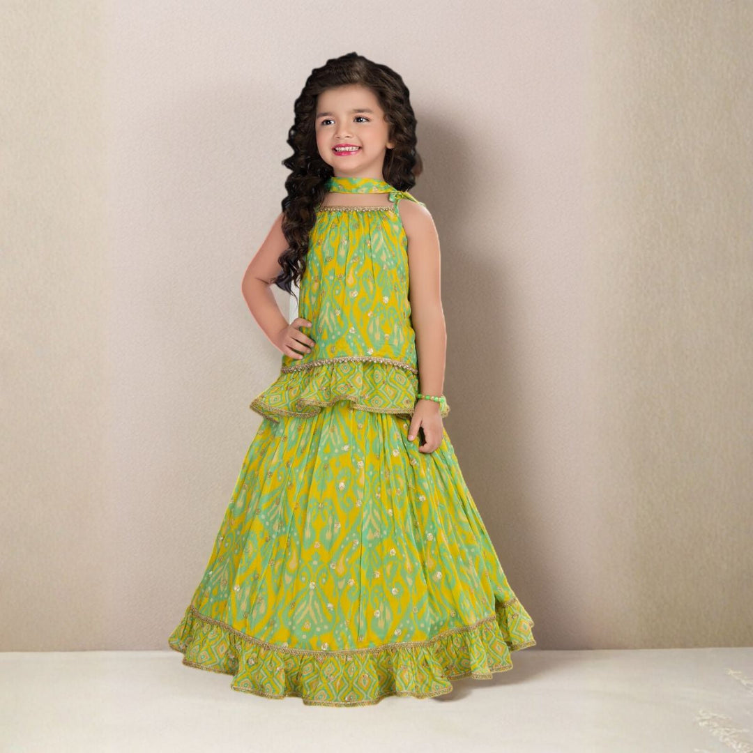Green Girls Lehenga Choli