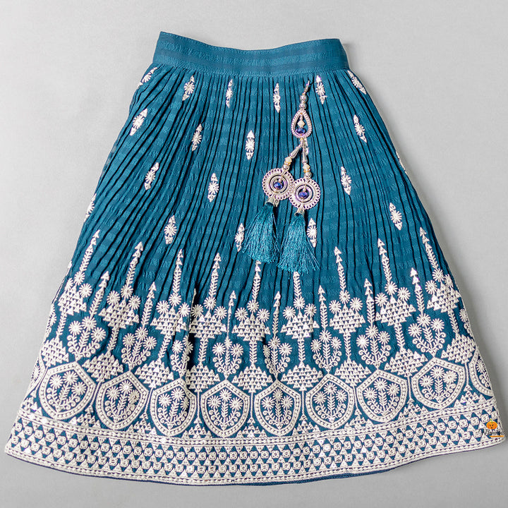 Rama Embroidered Lehenga Choli for Girls 