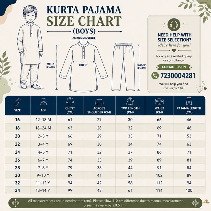 Boys Light Grey Tropical Leaf Print Kurta Pajama Set for Weddings & Festivals
