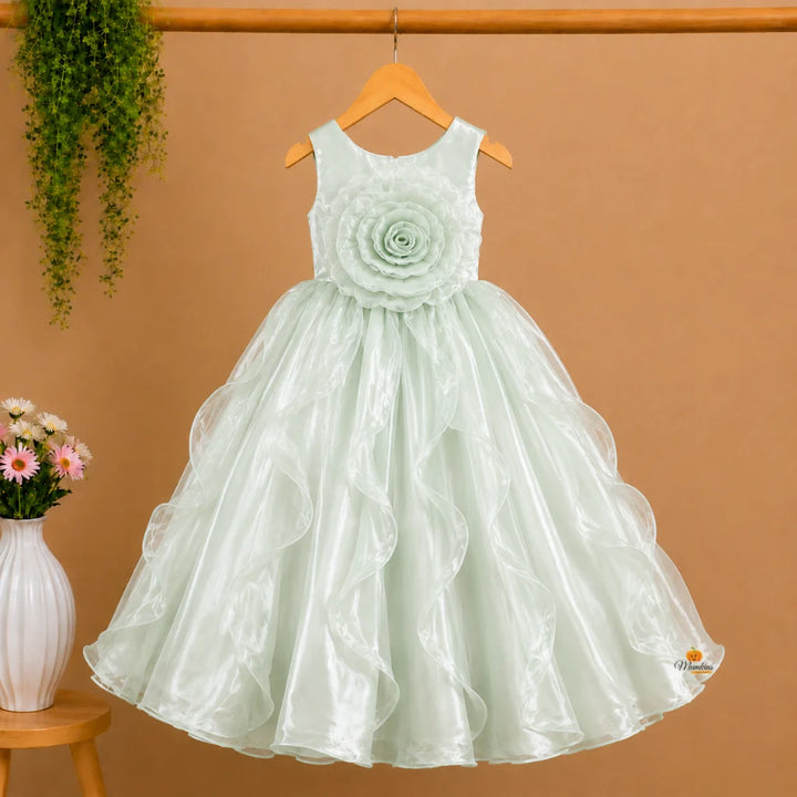 Blooming Flower Pattern Gown for Girls