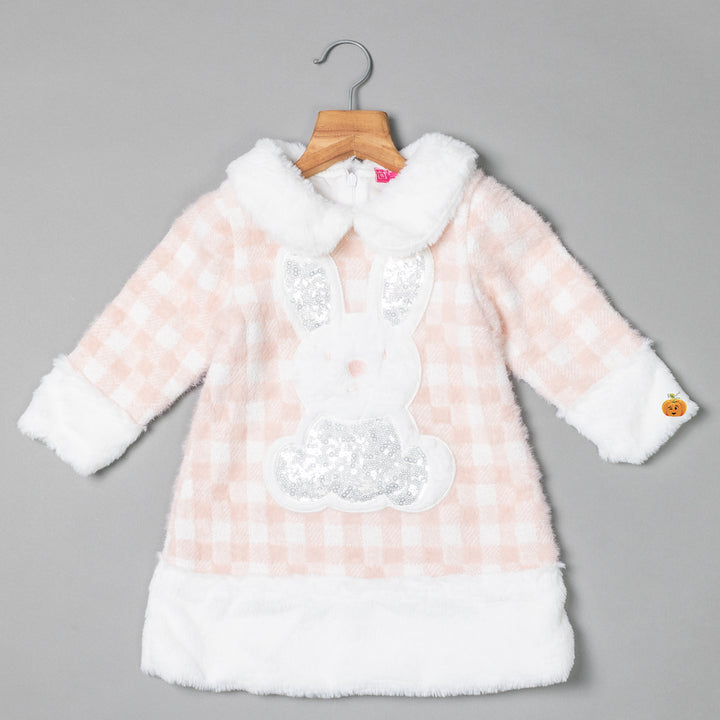 Peach Sequin Girls Midi