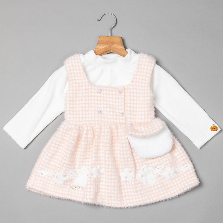 Peach Furry Midi for Girls