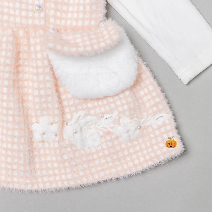 Peach Furry Midi for Girls