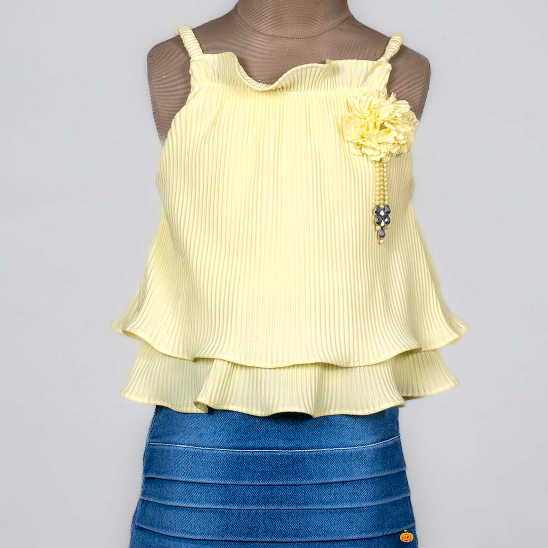 Lemon Midi for Girls with Sling Bag Close Up View