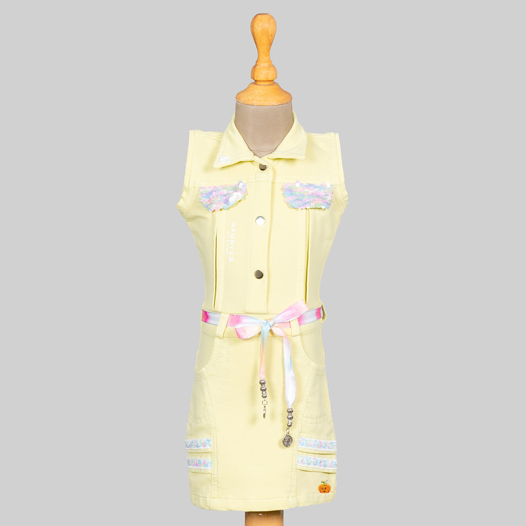 Lemon Collar Girls Midi Front View