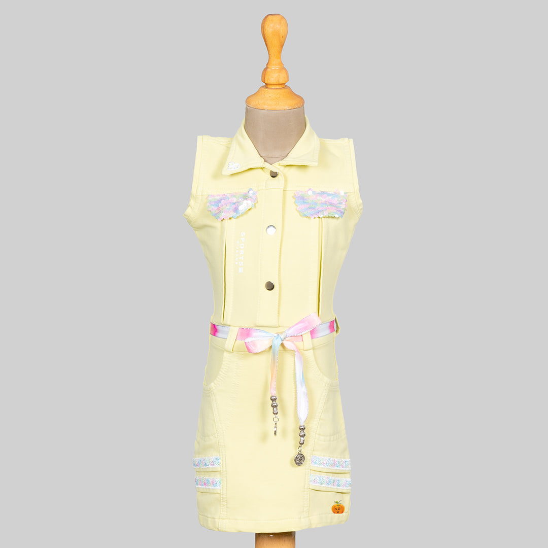 Lemon Collar Girls Midi Front View