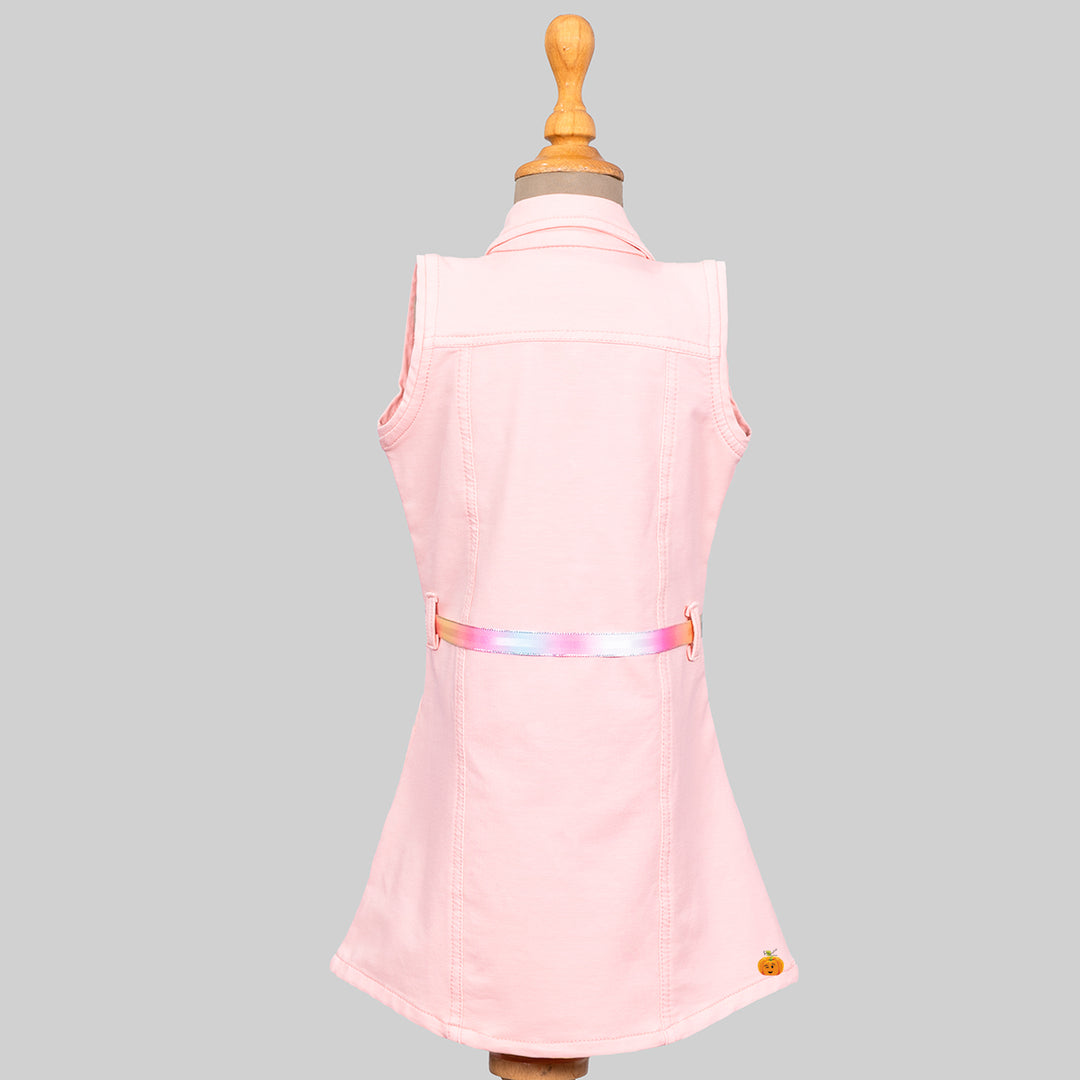 Peach Collar Midi for Girls Back View