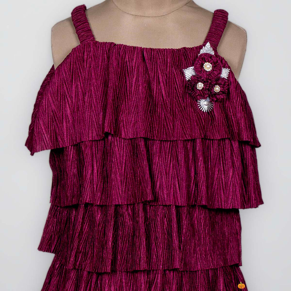 Layered Sleeveless Girls Midi Close Up View