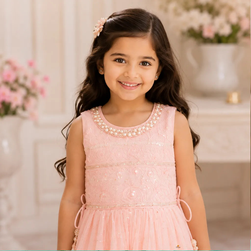 Onion & Cream Palazzo Suit for Girls