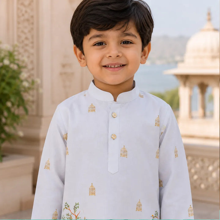 Boys Premium Ethnic Kurta Pajama Set with Palace Print