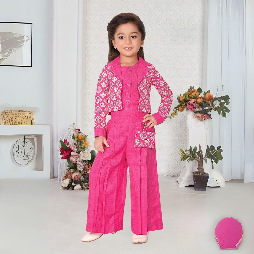 Rani Green Palazzo Western Set with Embroidered Jacket