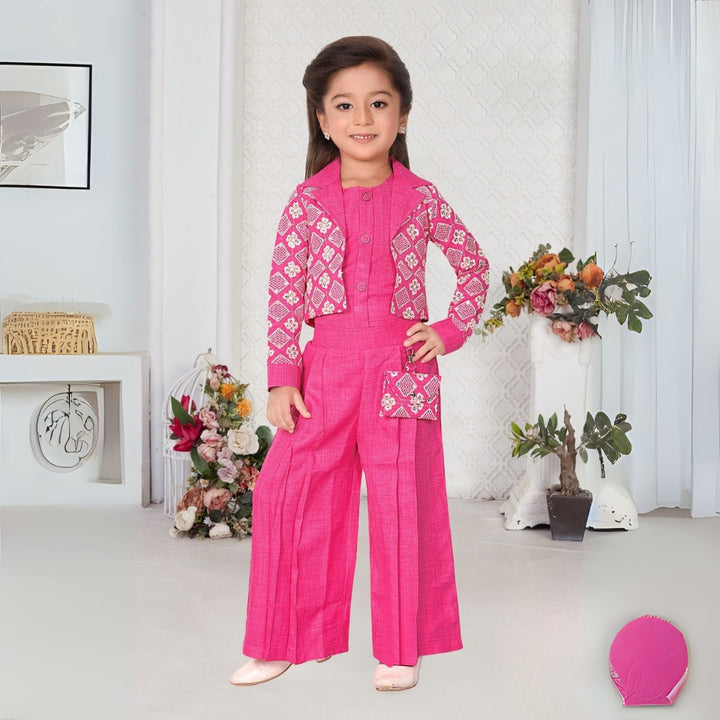 Rani Green Palazzo Western Set with Embroidered Jacket