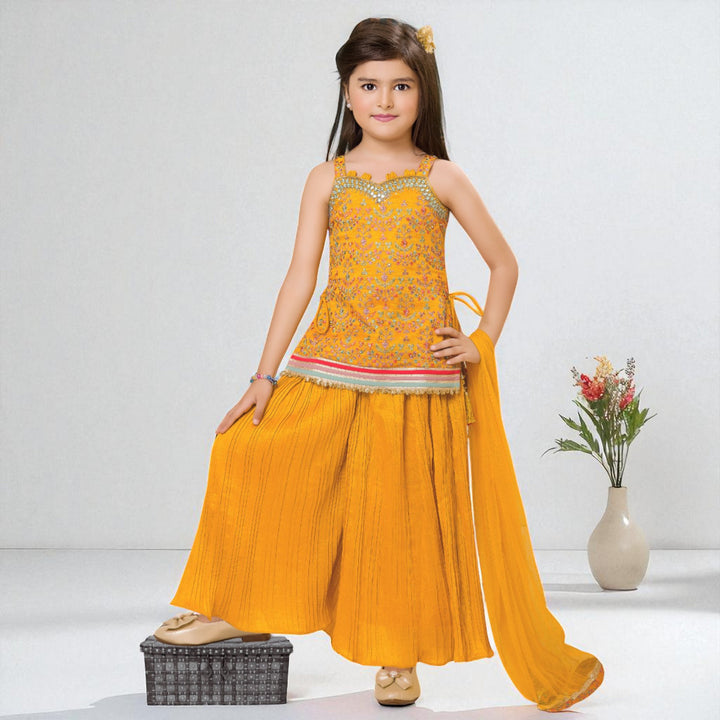 Mustard Palazzo Suit for Girls