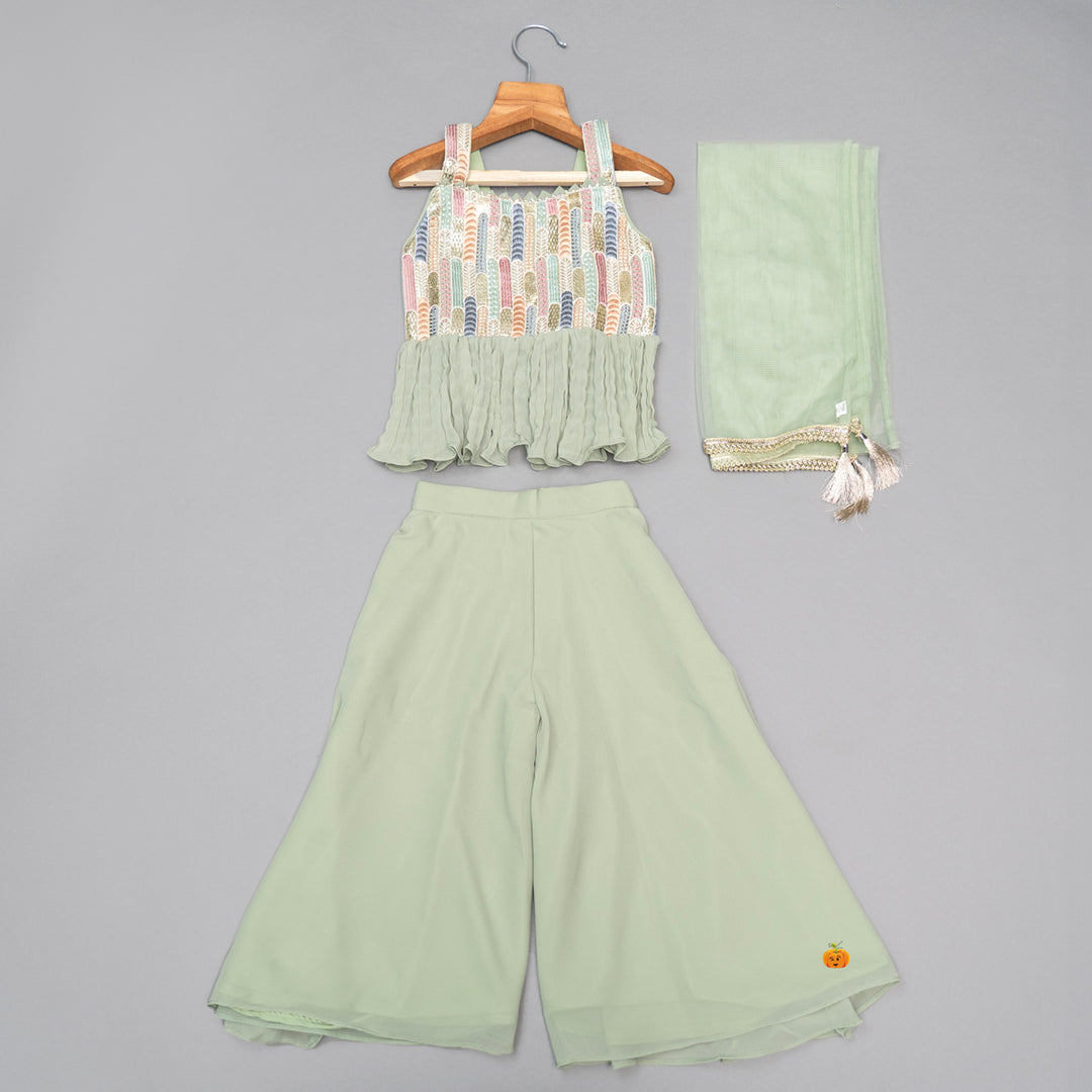 Pista Peplum Palazzo Suit for Girls