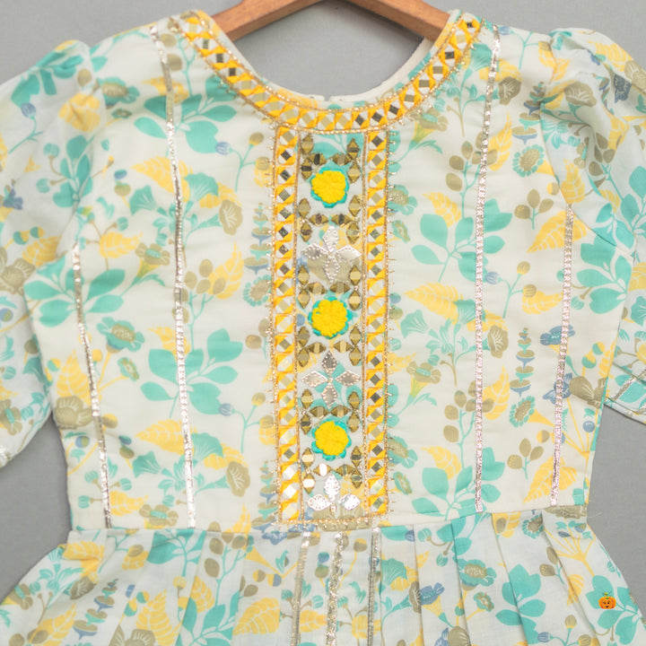 Pista Floral Girls Sharara Suit