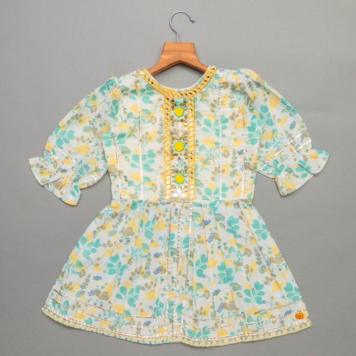 Pista Floral Girls Sharara Suit