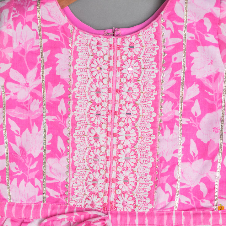 Bell Sleeves Floral Girls Palazzo Suit