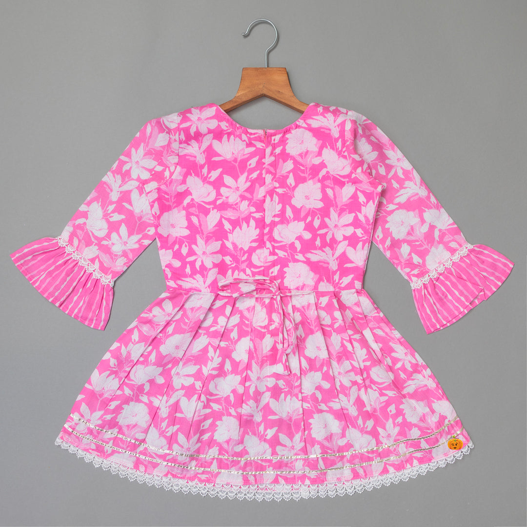 Bell Sleeves Floral Girls Palazzo Suit