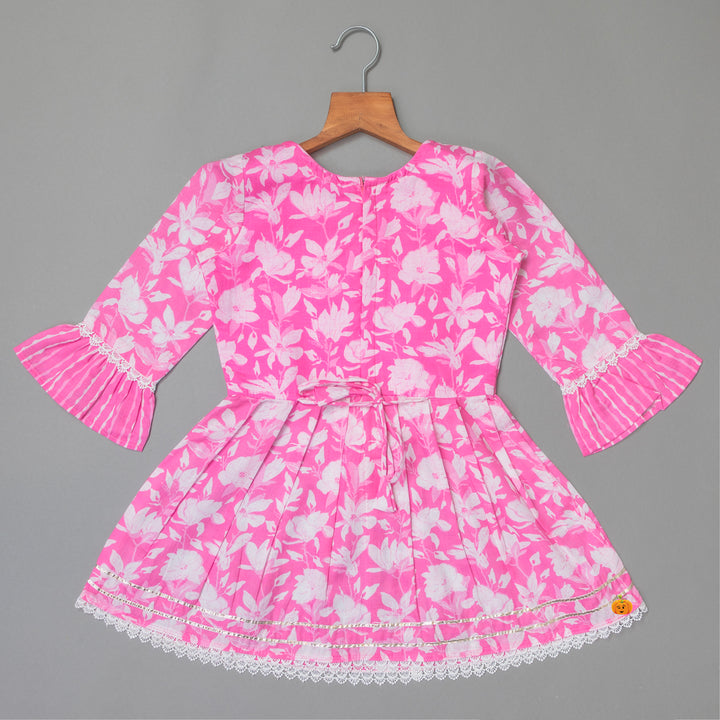 Bell Sleeves Floral Girls Palazzo Suit