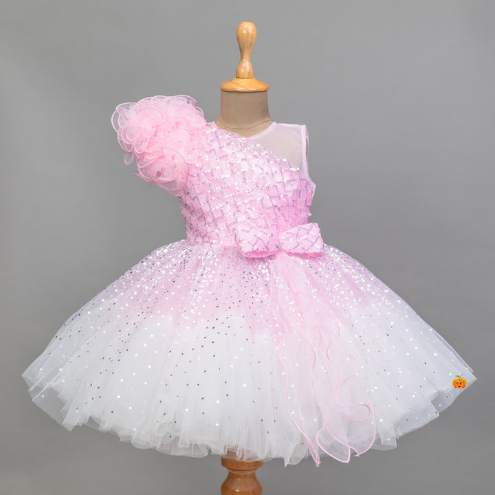 Sky Blue & Pink Frock for Girls