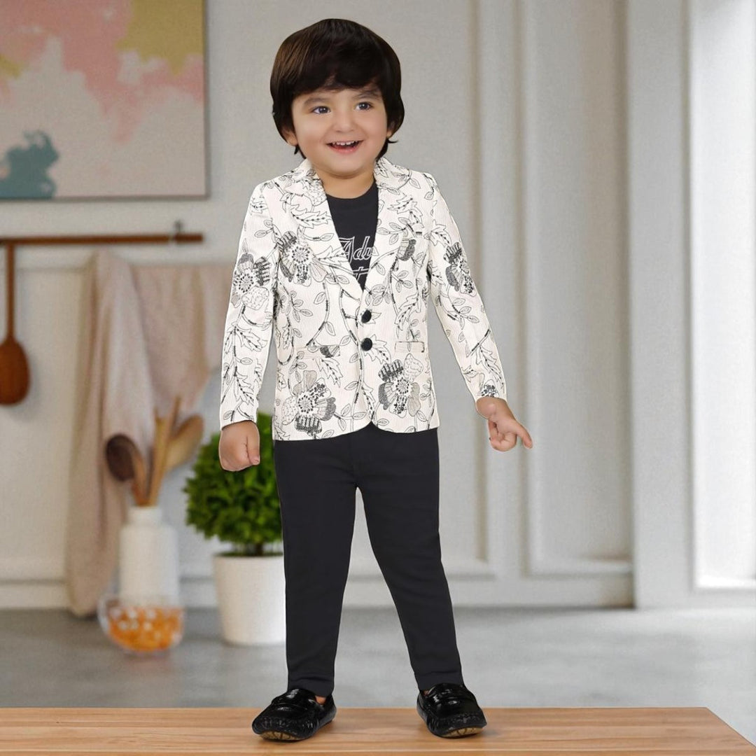White Party Wear Set for Boys