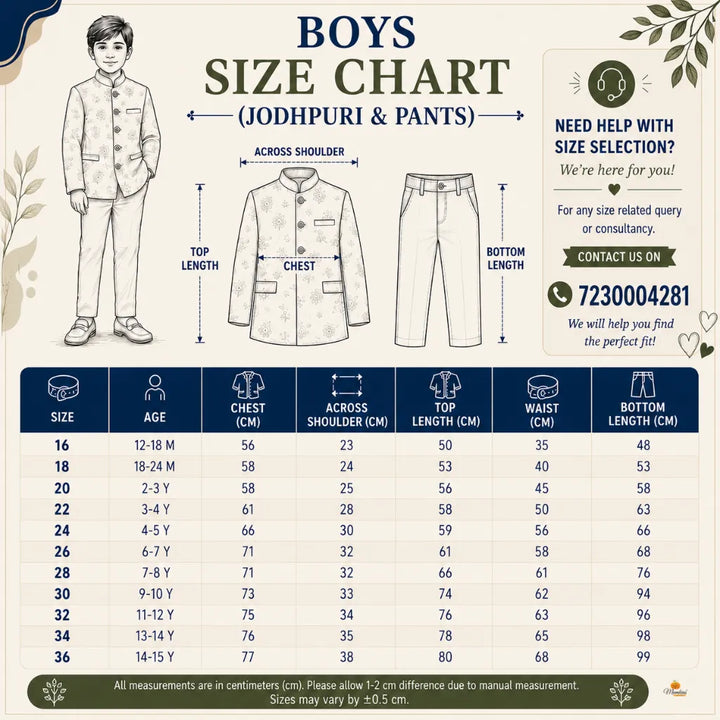 Peach Damask Printed Jodhpuri Suit for Boys