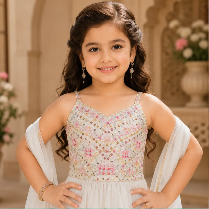 Peplum Girls Palazzo Suit with Dupatta
