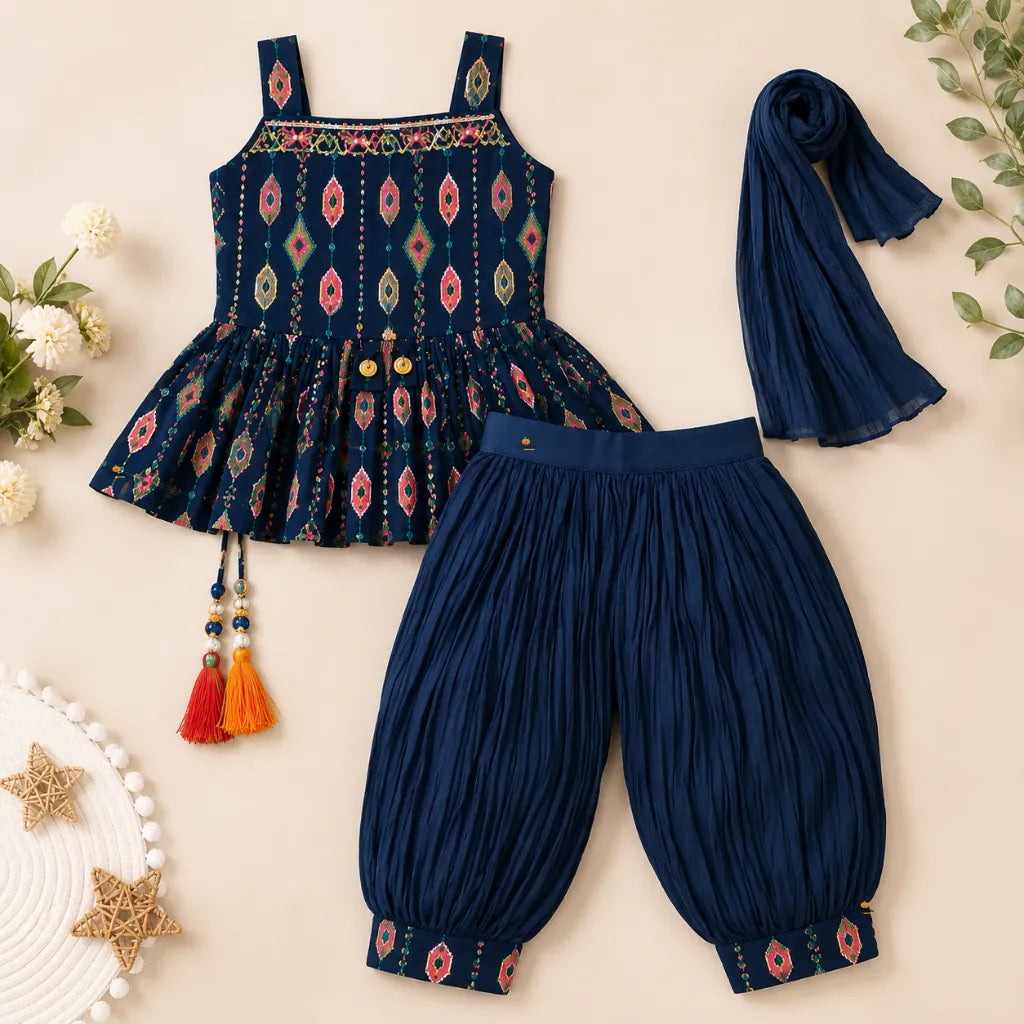 Peplum Kurti with Palazzo for Girls