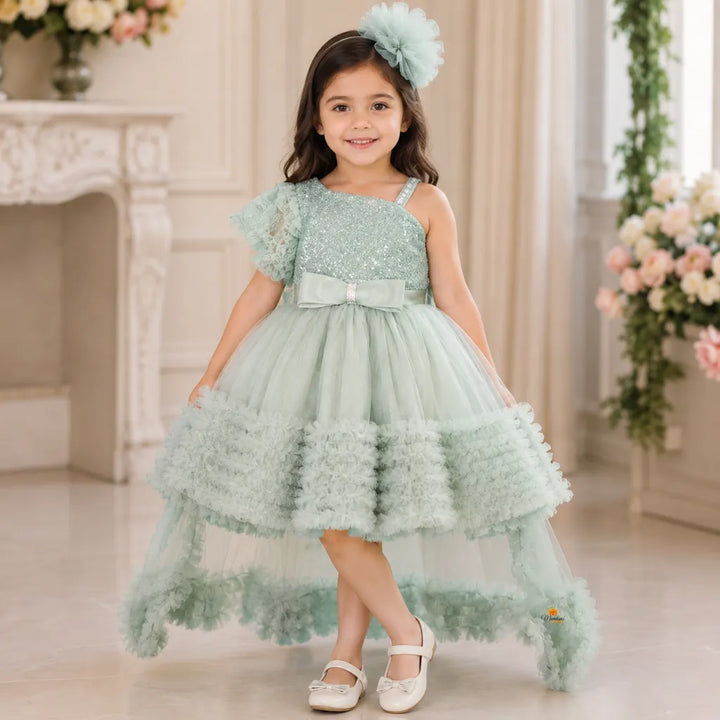 Pista Tail Pattern Frock for Girls